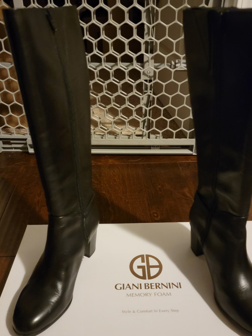 Giani Bernini Black Leather Knee-High Boots